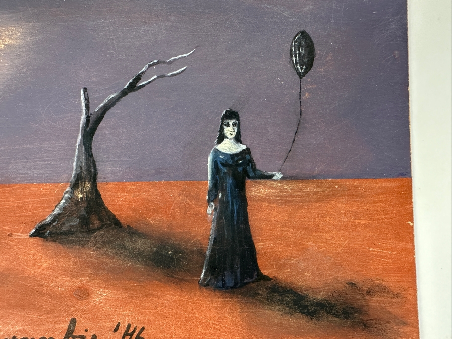 Gertrude Abercrombie (1909-1977) Original Painting On Board Titled 'Lady With Black Balloon' Signed Lower Left And Dated 1946 With Label Affixed To Back 5 X 7 Estimate $20,000-$30,000 [Photo 3]