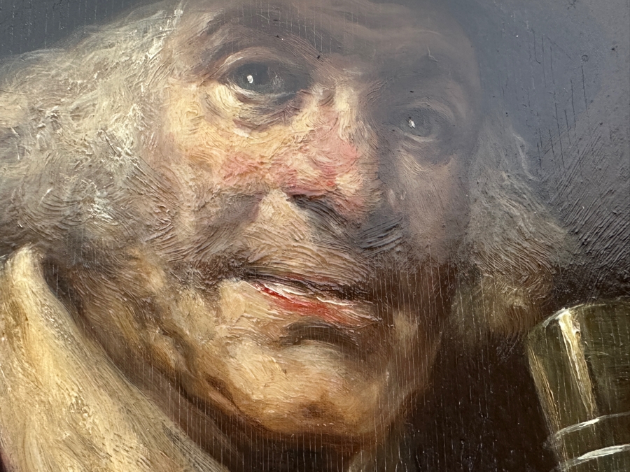 Antique Original Portrait Oil Painting On Board Signed Upper Right By Artist - Artist Unknown 6 X 8.5 Framed 11.5 X 13.5 [Photo 17]