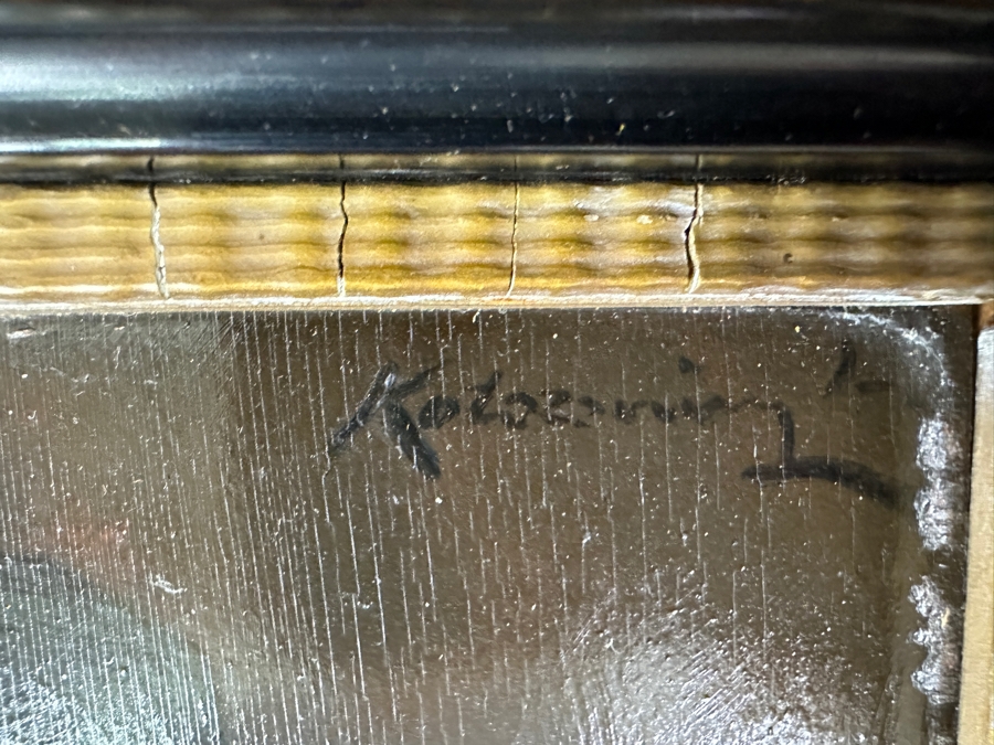 Antique Original Portrait Oil Painting On Board Signed Upper Right By Artist - Artist Unknown 6 X 8.5 Framed 11.5 X 13.5 [Photo 5]