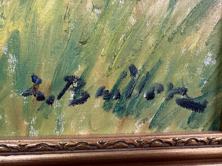 Original Impressionist Oil Painting On Canvas Signed Lower Right And Verso Artist Unknown 31.5 X 23.5 Framed 36.5 X 29 [Photo 11]