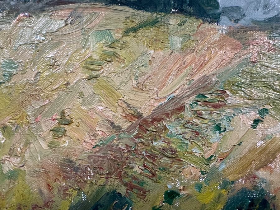 Original Impressionist Oil Painting On Canvas Signed Lower Right And Verso Artist Unknown 31.5 X 23.5 Framed 36.5 X 29 [Photo 12]