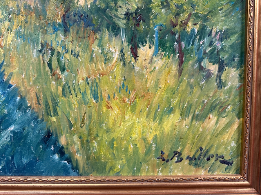 Original Impressionist Oil Painting On Canvas Signed Lower Right And Verso Artist Unknown 31.5 X 23.5 Framed 36.5 X 29 [Photo 9]