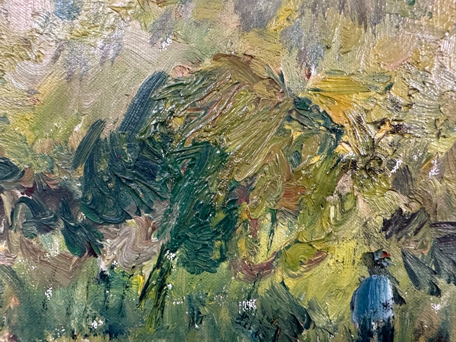 Original Impressionist Oil Painting On Canvas Signed Lower Right And Verso Artist Unknown 31.5 X 23.5 Framed 36.5 X 29 [Photo 13]