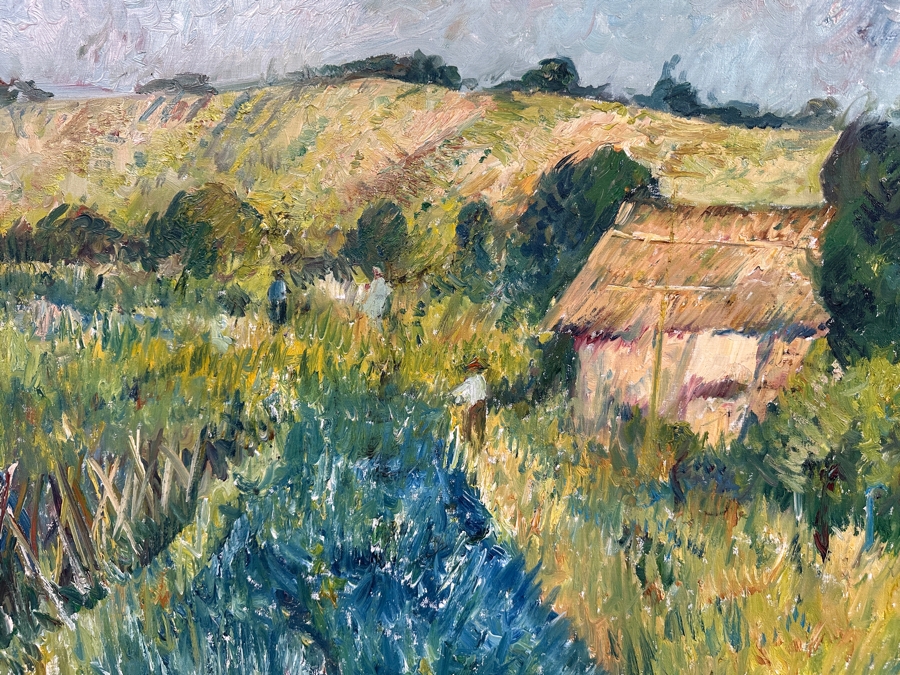 Original Impressionist Oil Painting On Canvas Signed Lower Right And Verso Artist Unknown 31.5 X 23.5 Framed 36.5 X 29 [Photo 14]