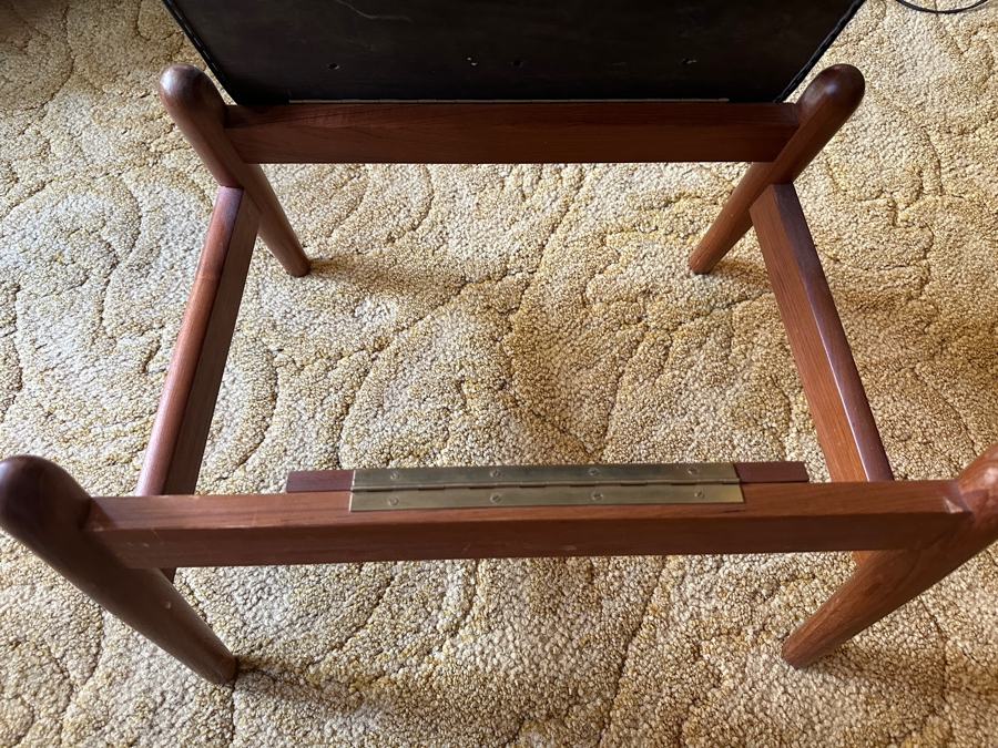 Vintage Mid-Century Modern Arnold Madsen Easy Chair With Matching Stool Ottoman Model MS 30 Danish Teak / Leather Made By Madsen & Schubell Estimate $10,000-$15,000 [Photo 26]