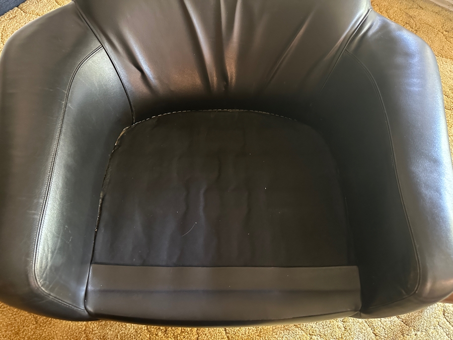 Vintage Mid-Century Modern Arnold Madsen Easy Chair With Matching Stool Ottoman Model MS 30 Danish Teak / Leather Made By Madsen & Schubell Estimate $10,000-$15,000 [Photo 18]