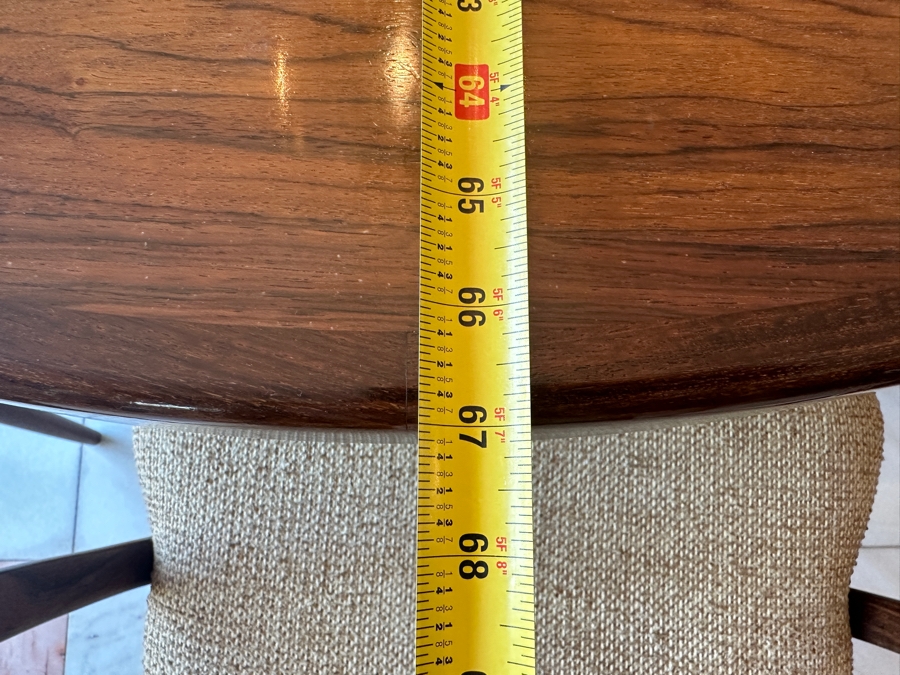 Stunning Rosewood Niels Koefoed Eva Dining Chairs (Two Eva Armchairs + Six Eva Chairs) With Matching Rosewood Dining Table With Two Leaves (One Shown In Initial Picture) - See Details For Dimensions - Estimate $7,000-$10,000 [Photo 35]