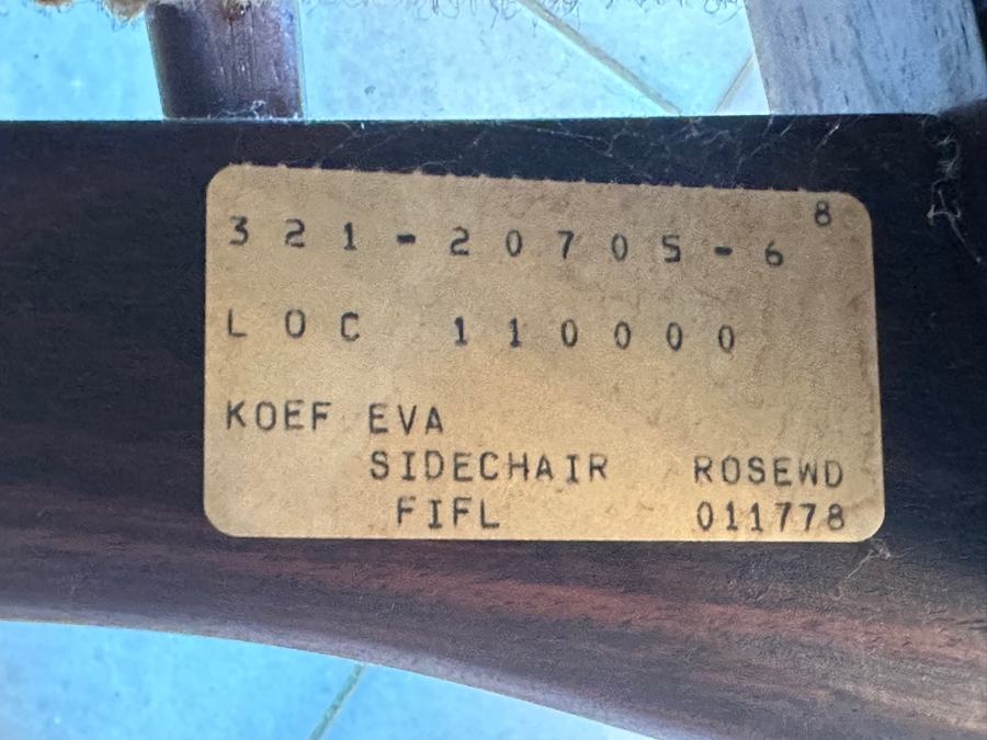 Stunning Rosewood Niels Koefoed Eva Dining Chairs (Two Eva Armchairs + Six Eva Chairs) With Matching Rosewood Dining Table With Two Leaves (One Shown In Initial Picture) - See Details For Dimensions - Estimate $7,000-$10,000 [Photo 30]