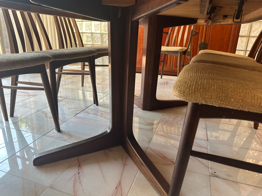 Stunning Rosewood Niels Koefoed Eva Dining Chairs (Two Eva Armchairs + Six Eva Chairs) With Matching Rosewood Dining Table With Two Leaves (One Shown In Initial Picture) - See Details For Dimensions - Estimate $7,000-$10,000 [Photo 19]