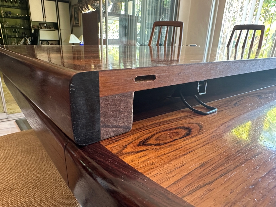 Stunning Rosewood Niels Koefoed Eva Dining Chairs (Two Eva Armchairs + Six Eva Chairs) With Matching Rosewood Dining Table With Two Leaves (One Shown In Initial Picture) - See Details For Dimensions - Estimate $7,000-$10,000 [Photo 45]