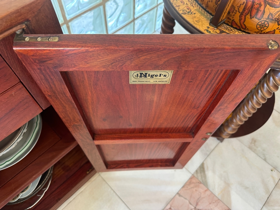 Heavy Vintage Chinese Rosewood Cabinet Sideboard Credenza 64W X 18D X 32H [Photo 9]