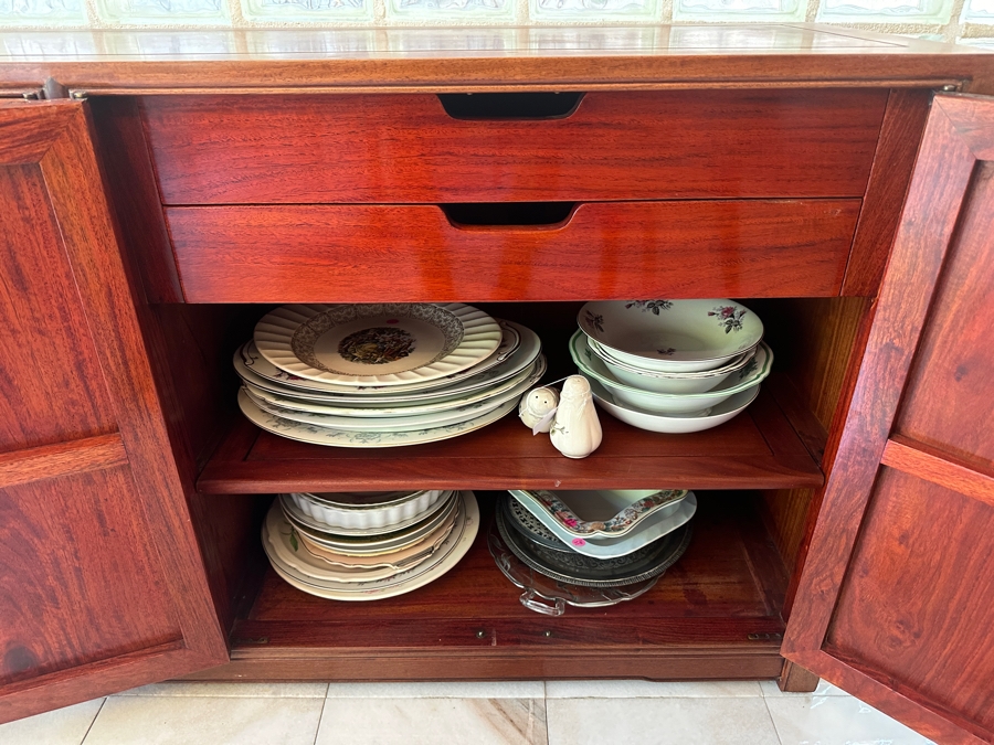 Heavy Vintage Chinese Rosewood Cabinet Sideboard Credenza 64W X 18D X 32H [Photo 11]