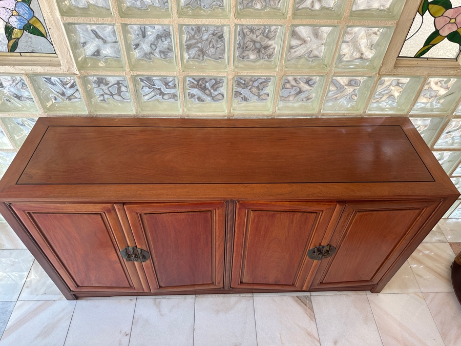 Heavy Vintage Chinese Rosewood Cabinet Sideboard Credenza 64W X 18D X 32H [Photo 12]