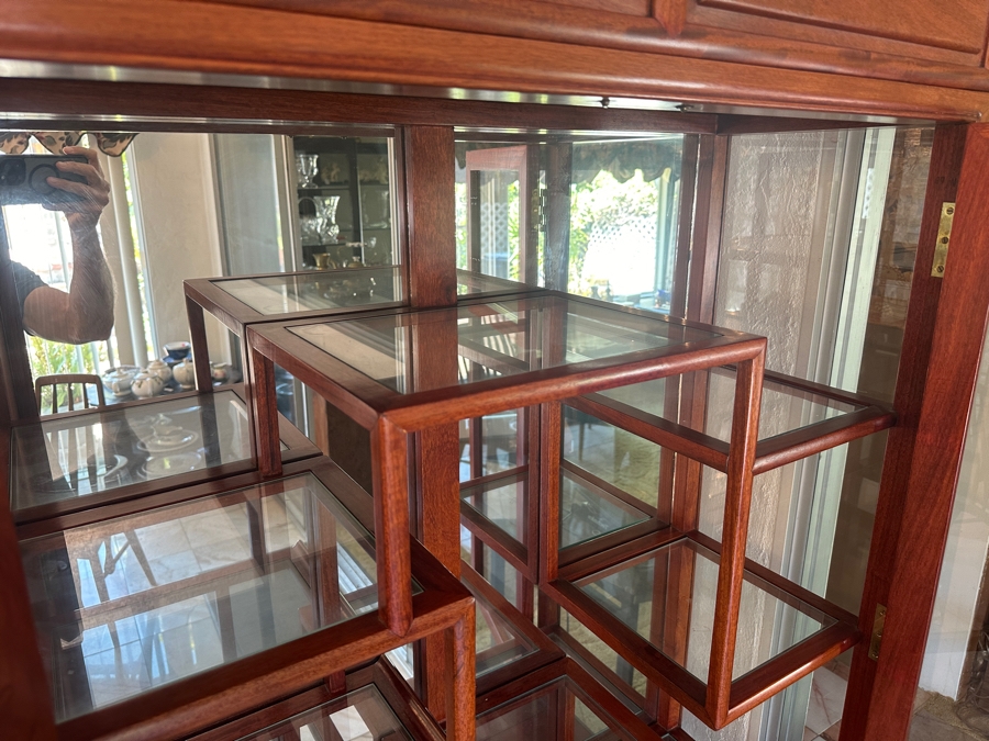 Stunning Vintage Chinese Rosewood 3-Piece Etagere Display Cabinet 36W X 14D X 77H [Photo 6]