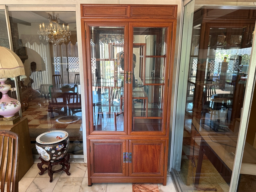 Stunning Vintage Chinese Rosewood 3-Piece Etagere Display Cabinet 36W X 14D X 77H [Photo 3]