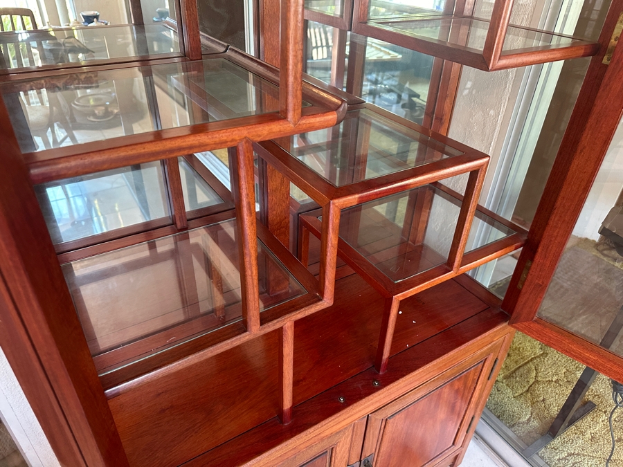 Stunning Vintage Chinese Rosewood 3-Piece Etagere Display Cabinet 36W X 14D X 77H [Photo 4]