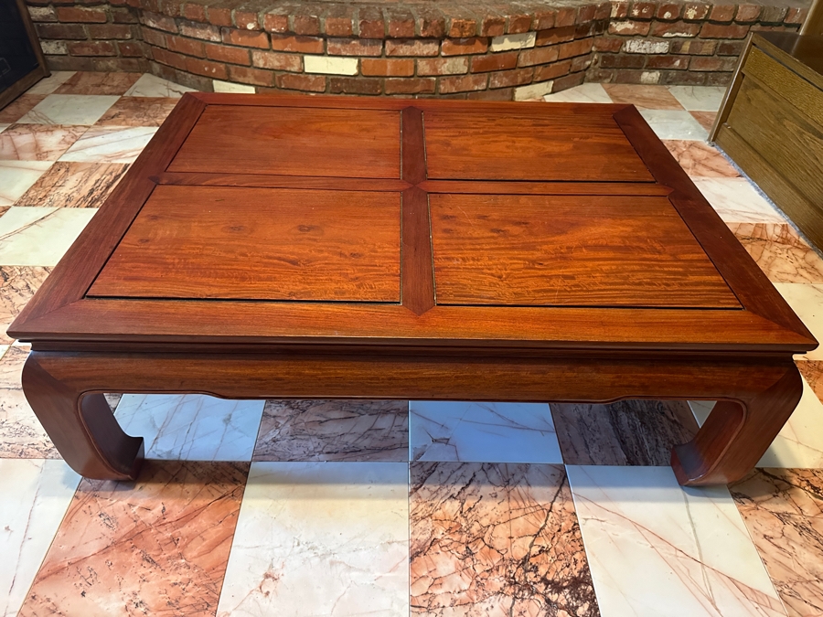 Vintage Chinese Rosewood Coffee Table 46W X 36D X 15.5H [Photo 2]