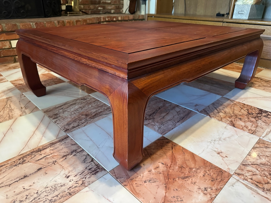 Vintage Chinese Rosewood Coffee Table 46W X 36D X 15.5H [Photo 5]