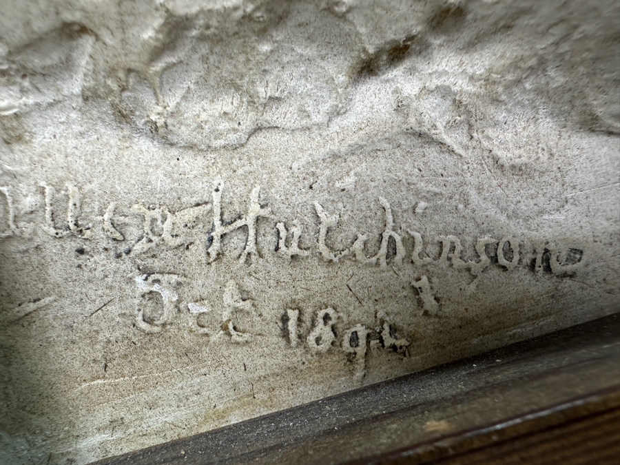 Allen Hutchinson (1855-1929, London, England / Hawaii / California) Rare Original Plaster Carving Hawaiian Profile Of A Man Dated 1892 12.5 X 16.25 Framed 17.5 X 21 [Photo 8]