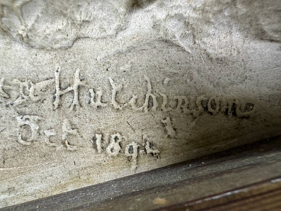 Allen Hutchinson (1855-1929, London, England / Hawaii / California) Rare Original Plaster Carving Hawaiian Profile Of A Man Dated 1892 12.5 X 16.25 Framed 17.5 X 21 [Photo 9]