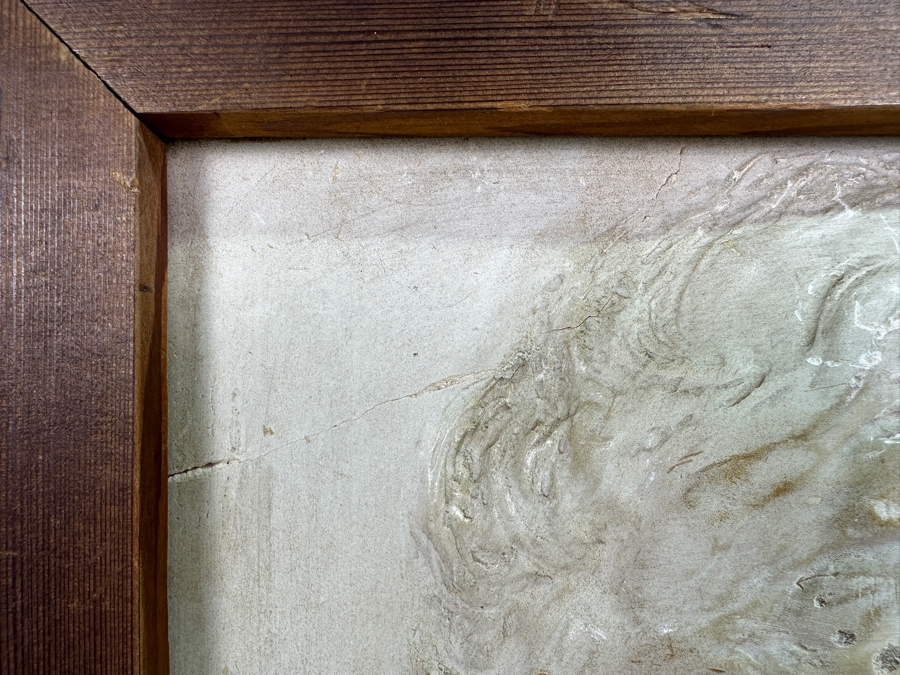 Allen Hutchinson (1855-1929, London, England / Hawaii / California) Rare Original Plaster Carving Hawaiian Profile Of A Man Dated 1892 12.5 X 16.25 Framed 17.5 X 21 [Photo 10]