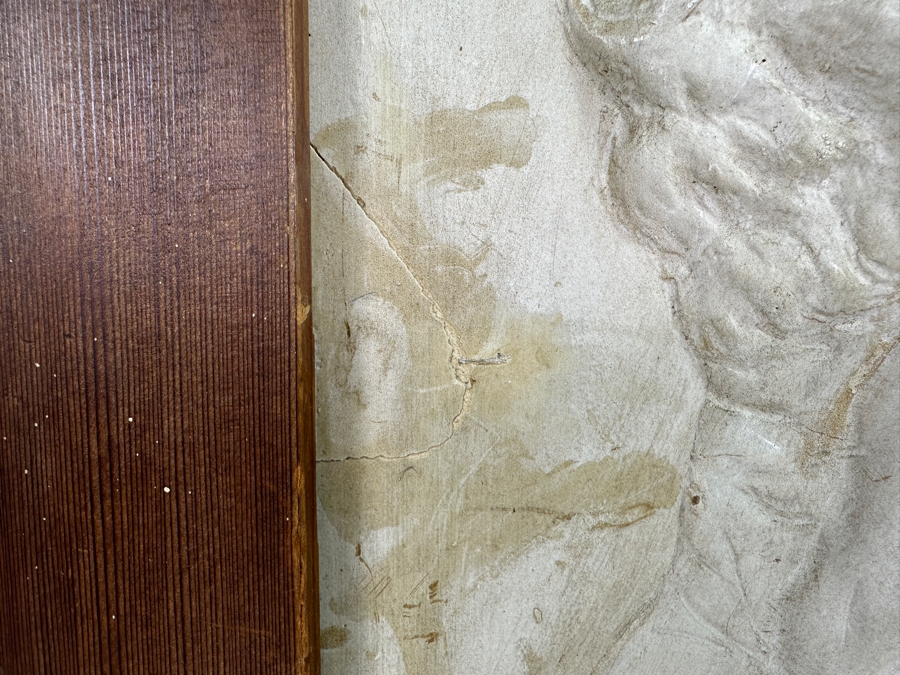 Allen Hutchinson (1855-1929, London, England / Hawaii / California) Rare Original Plaster Carving Hawaiian Profile Of A Man Dated 1892 12.5 X 16.25 Framed 17.5 X 21 [Photo 11]