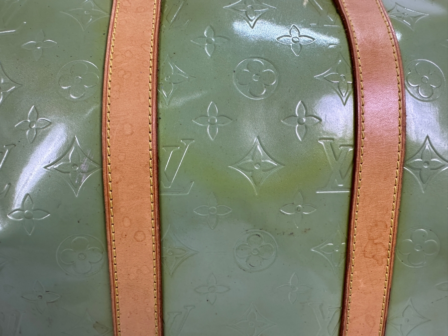Louis Vuitton Mercer Keepall Handbag Monogram Vernis 45 (Has Some Discoloration Outside / Inside Has Some Peeling - See Photos) 18.5W X 8.5D X 11H [Photo 6]