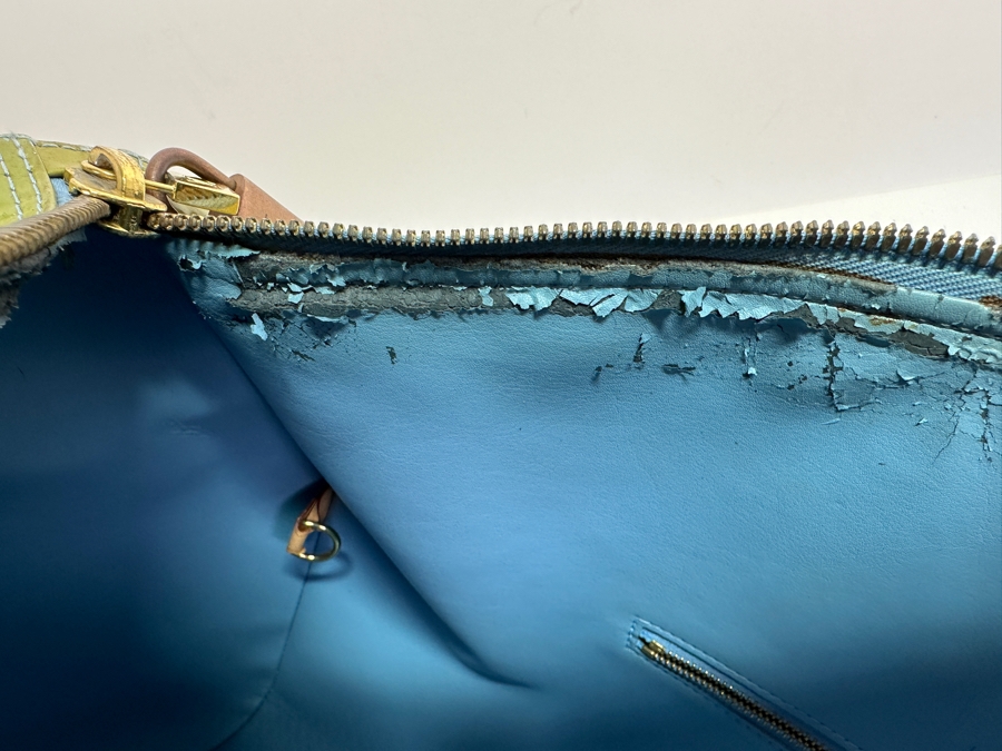 Louis Vuitton Mercer Keepall Handbag Monogram Vernis 45 (Has Some Discoloration Outside / Inside Has Some Peeling - See Photos) 18.5W X 8.5D X 11H [Photo 15]