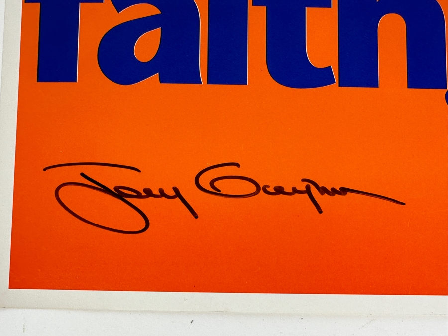 Tony Gwynn & Ken Caminiti Autographed Keep The Faith Padres Sign The San Diego Union Tribune With Jack In The Box Ad On Back 1996 14 X 10 [Photo 2]