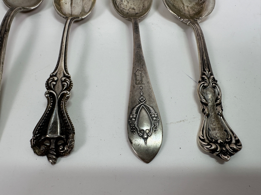 Set Of Six Vintage Hallmarked Sterling Silver Spoons / Serving Spoons 155.9g [Photo 2]