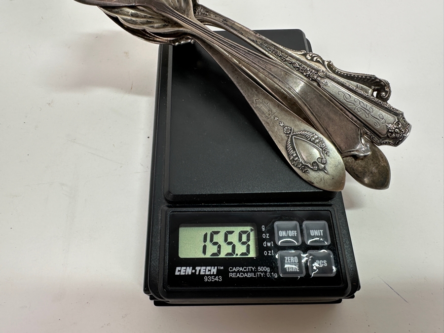 Set Of Six Vintage Hallmarked Sterling Silver Spoons / Serving Spoons 155.9g [Photo 14]