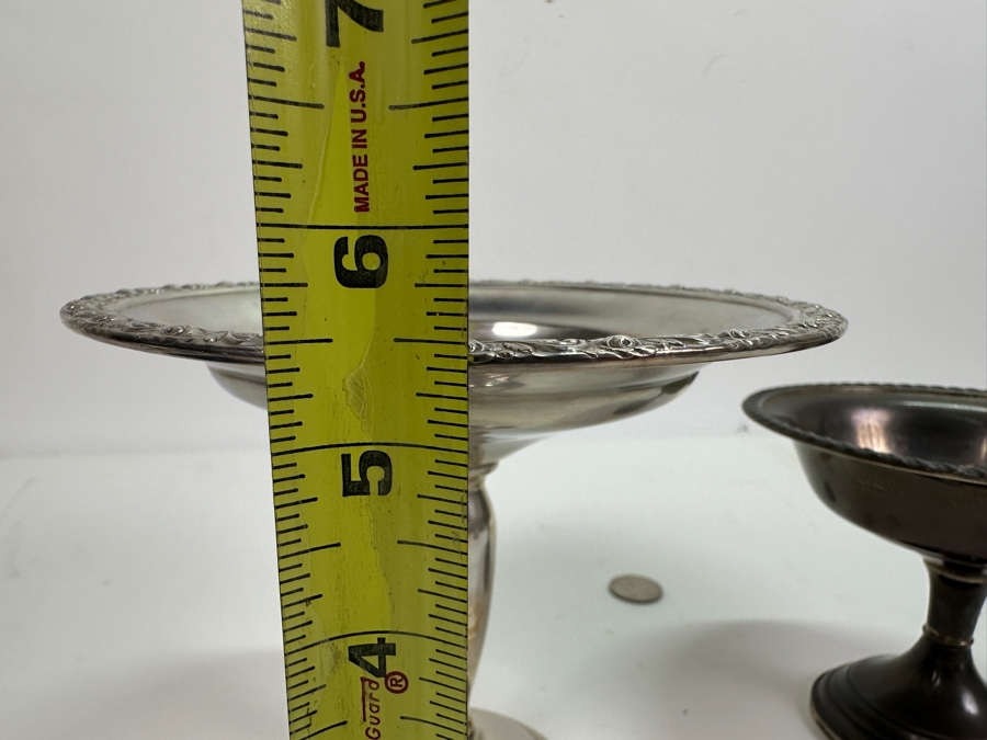 Pair Of Vintage Weighted Sterling Silver Footed Dishes Bowls 5.5H & 4H [Photo 6]