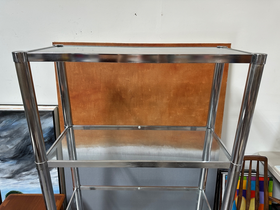 Vintage Chrome & Glass Modular Bookcase Display Cabinet 41W X 17D X 72H [Photo 5]