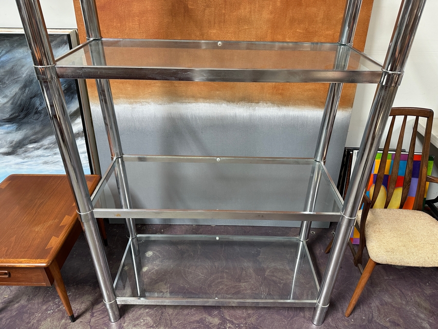 Vintage Chrome & Glass Modular Bookcase Display Cabinet 41W X 17D X 72H [Photo 4]