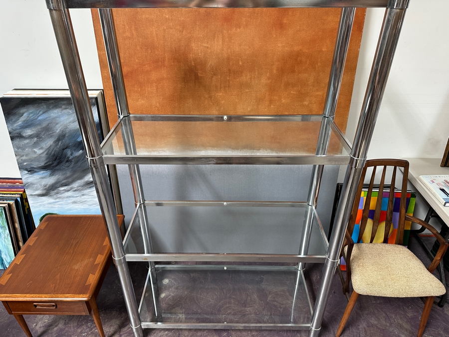 Vintage Chrome & Glass Modular Bookcase Display Cabinet 41W X 17D X 72H [Photo 3]