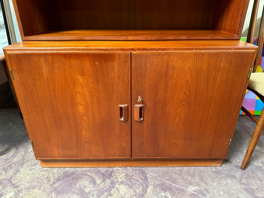 Vintage Mid-Century Danish Modern Soborg Mobler Teak 2-Piece Bookcase Cabinet 39.5W X 18.5D X 71.5H [Photo 6]