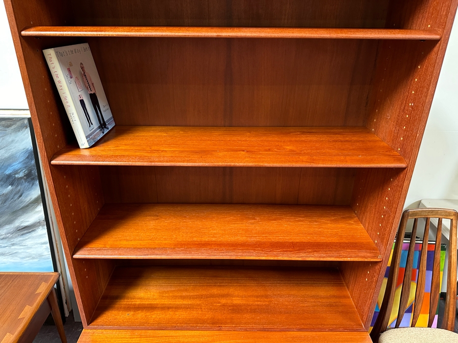 Vintage Mid-Century Danish Modern Soborg Mobler Teak 2-Piece Bookcase Cabinet 39.5W X 18.5D X 71.5H [Photo 12]