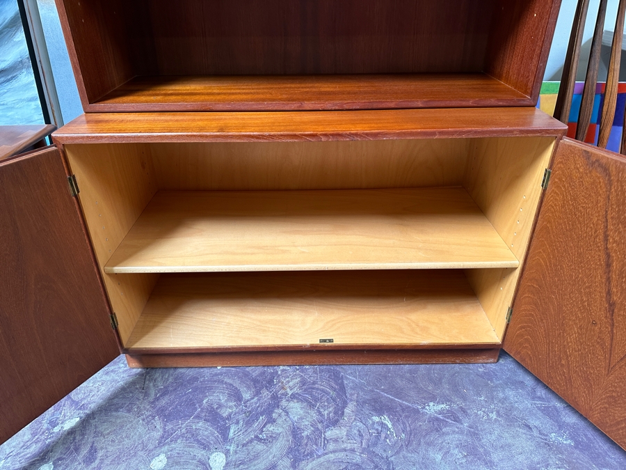 Vintage Mid-Century Danish Modern Soborg Mobler Teak 2-Piece Bookcase Cabinet 39.5W X 18.5D X 71.5H [Photo 9]