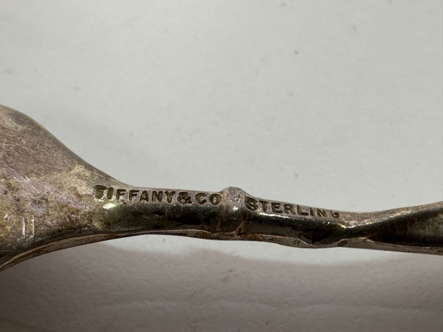 Pair Of Vintage Tiffany & Co. Sterling Silver Spoons (46.3g) Plus Porcelain Tiffany & Co. Jewelry Trinket Box [Photo 5]