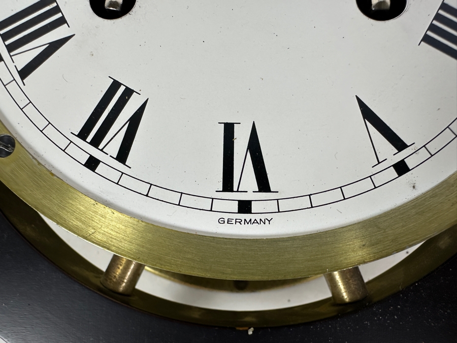 Vintage Working Schatz & Sohne Germany Nautical Ship's Bell Clock Mechanical 13W X 3.5D [Photo 5]