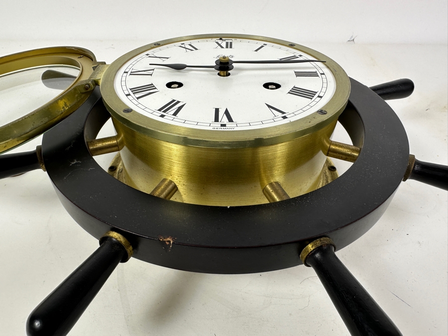 Vintage Working Schatz & Sohne Germany Nautical Ship's Bell Clock Mechanical 13W X 3.5D [Photo 7]