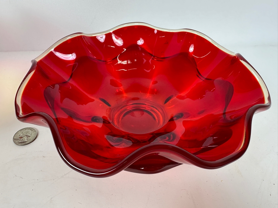 Pair Of Vintage MCM Amberina Glass Bowls [Photo 4]