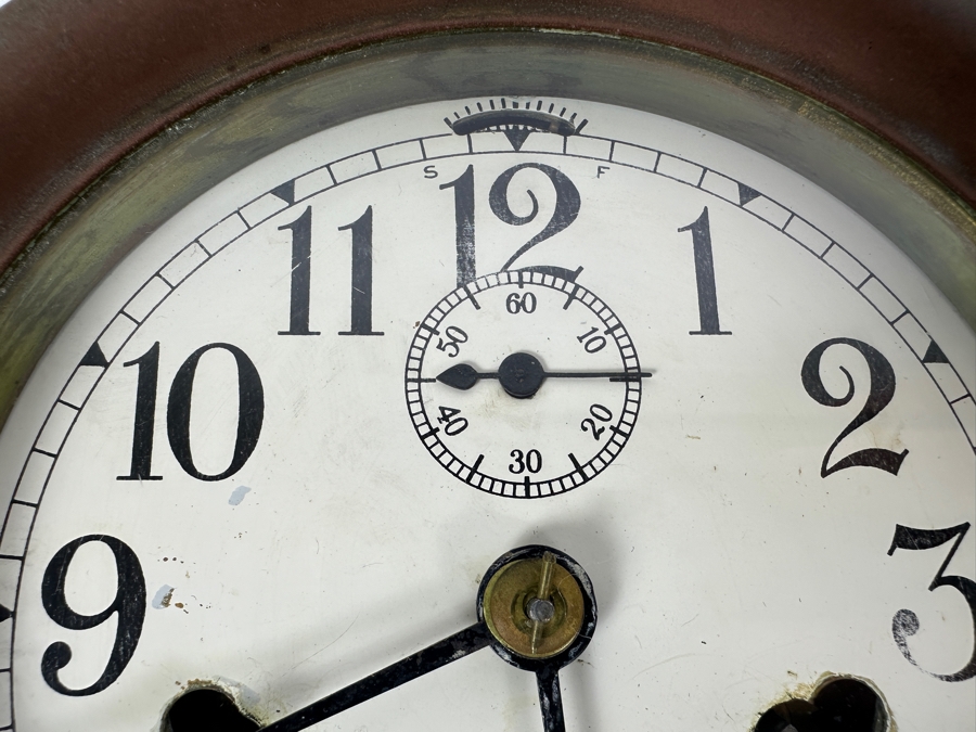 Vintage Working Seth Thomas Copper Ship's Bell Clock Mechanical 7W X 4H [Photo 2]