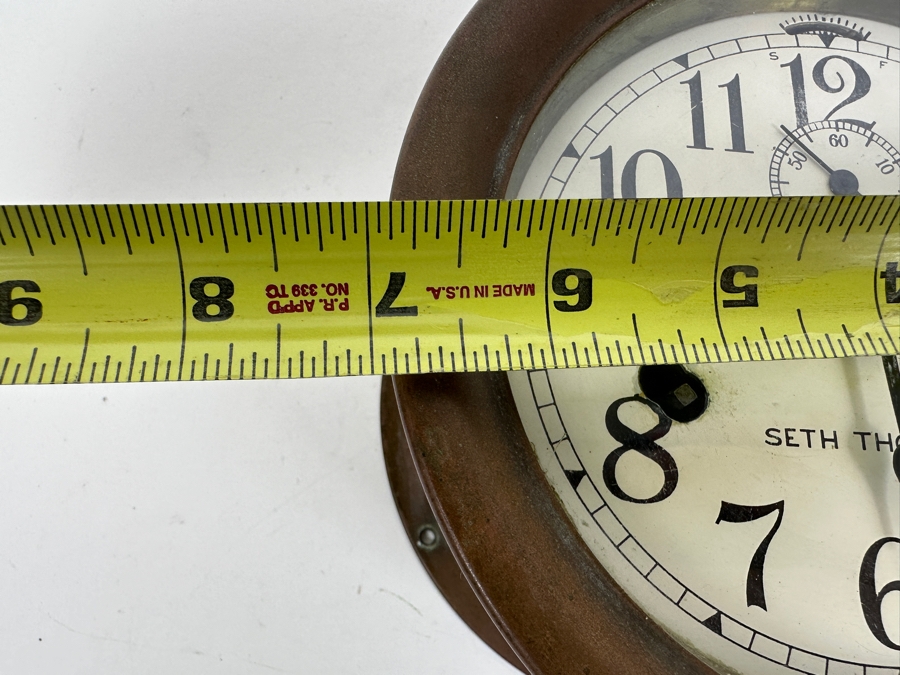 Vintage Working Seth Thomas Copper Ship's Bell Clock Mechanical 7W X 4H [Photo 8]