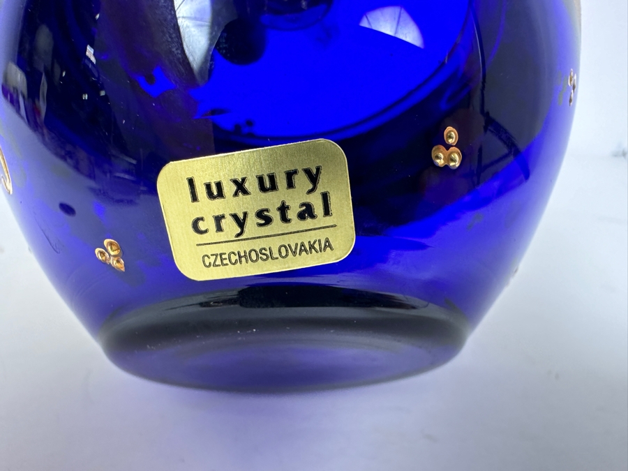 Vintage Hand Painted Czechoslovakian Crystal Apple Box 5H [Photo 4]