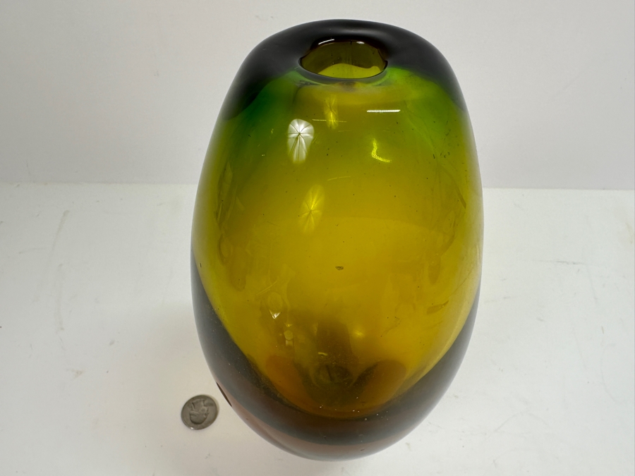 Just Added - Vintage Art Glass Vase 9.5H [Photo 2]