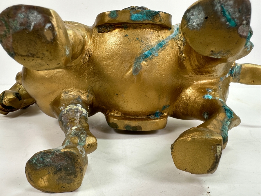 Vintage Chinese Gilt Metal Decorative Horse Statue 14W X 11H [Photo 11]