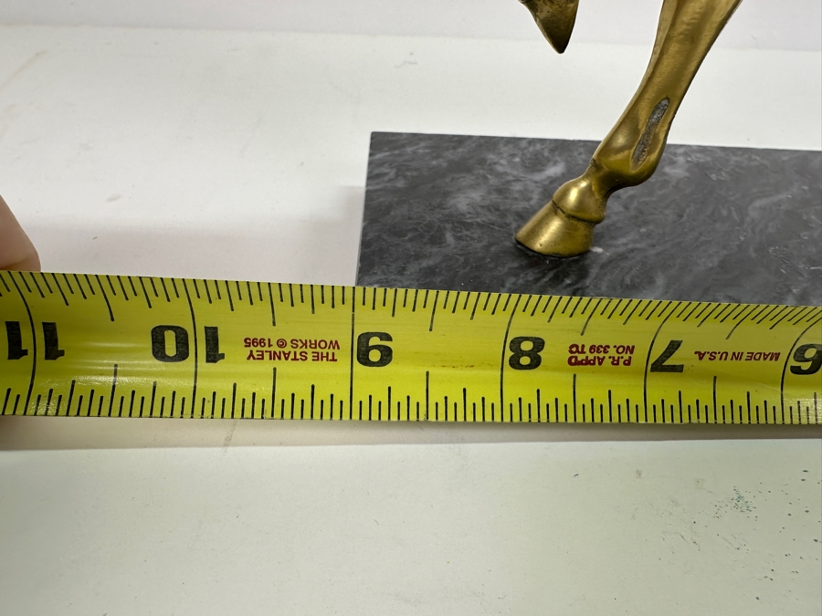 Vintage Brass Horse Scultpure With Marble Base 9W X 9H [Photo 4]