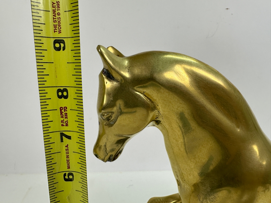 Vintage Brass Horse Scultpure With Marble Base 9W X 9H [Photo 5]