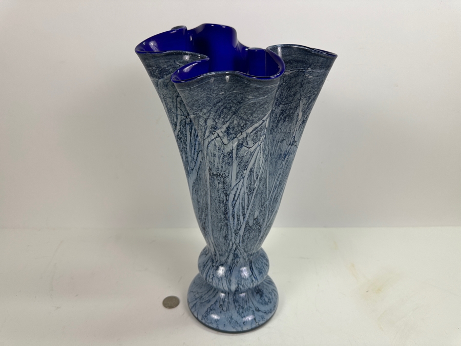 Large Krosno Art Glass Vase 14.5H [Photo 4]